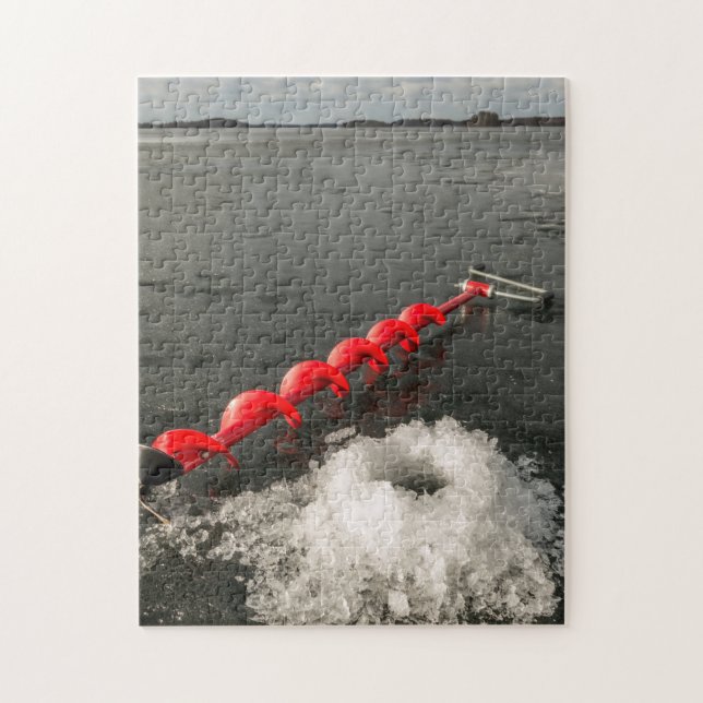 Ice fishing jigsaw puzzle (Vertical)