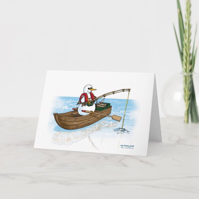 Ice fishing on ice thank you card (Front)