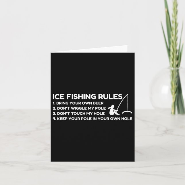 Ice Fishing Rules Funny  Card (Front)