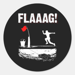Ice Fishing Tip Up Flag Run For Ice Fishing Flag M Classic Round Sticker