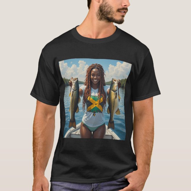 Ice Fishing Tip Up Flag T-Shirt (Front)