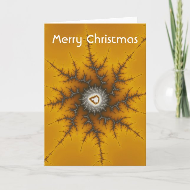 Ice Flake - Merry Christmas Fractal Card (Front)