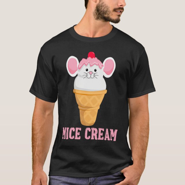 Ice Food Sundae Mouse  Mice Cream Foodie T-Shirt (Front)