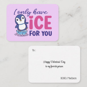 Ice For You Funny Pun Cute Kids Valentine's Day Card