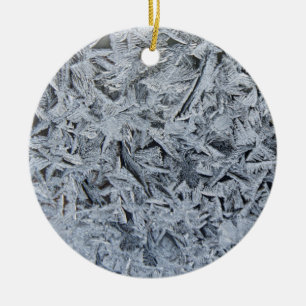 Ice Frost Crystals Texture Image Ceramic Ornament