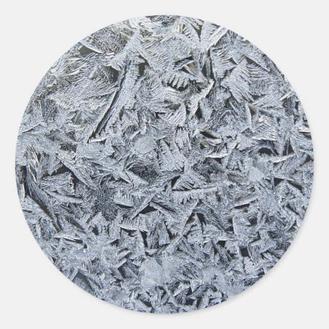 Ice Frost Crystals Texture Image Classic Round Sticker (Front)