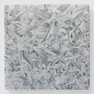 Ice Frost Crystals Texture Image Stone Coaster