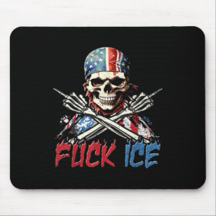 Ice Funny For Ice Retro Protest Deportation Distre Mouse Pad
