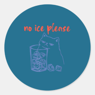 Ice funny kitten meme cat women men vintage cool classic round sticker