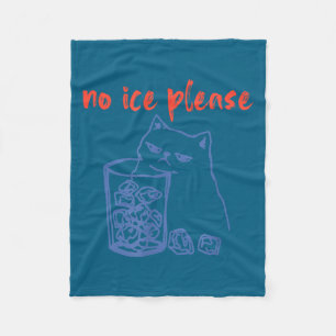 Ice funny kitten meme cat women men vintage cool  fleece blanket