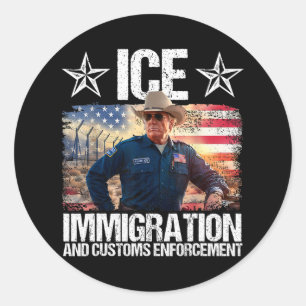 Ice Funny Trump Immigration And Customs Enforcemen Classic Round Sticker