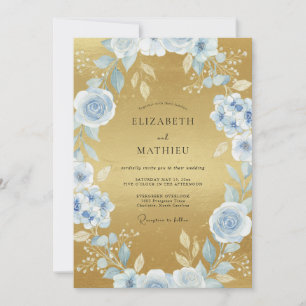 Ice Gold Petal Wedding Invitation