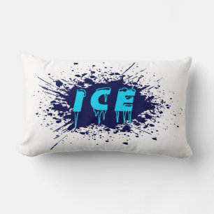 Ice Graffiti Typography Urban Street Art Design Lumbar Cushion