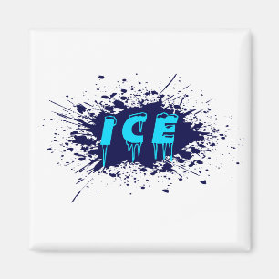 Ice Graffiti Typography Urban Street Art Design Magnet