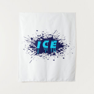 Ice Graffiti Typography Urban Street Art Design Tapestry