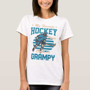 Ice Hocke My Favorite Hockey Player Calls Me Gramp T-Shirt