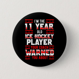 Ice Hockey 11th Birthday Party Player Sports Team 6 Cm Round Badge