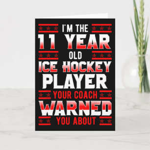 Ice Hockey 11th Birthday Party Player Sports Team Card