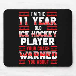 Ice Hockey 11th Birthday Party Player Sports Team Mouse Pad