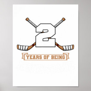 Ice Hockey 2nd Birthday Sports Theme Party Goal Te Poster