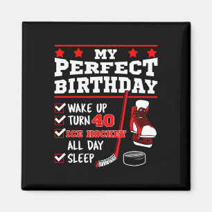 Ice Hockey 40th Perfect Birthday Party Player Spor Magnet