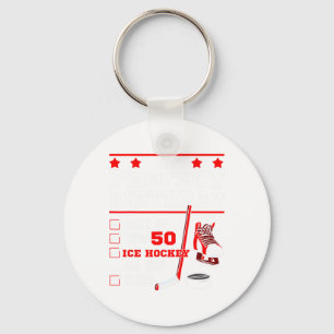 Ice Hockey 50th Perfect Birthday Party Player Spor Key Ring