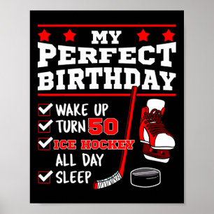Ice Hockey 50th Perfect Birthday Party Player Spor Poster