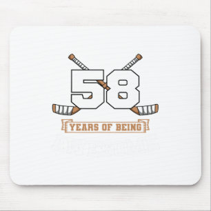 Ice Hockey 58th Birthday Sports Theme Party Goal T Mouse Pad
