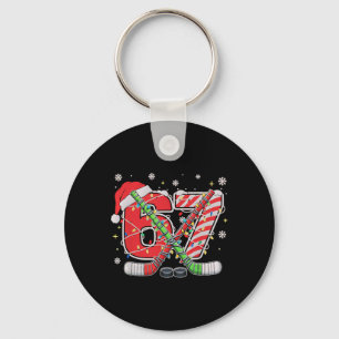Ice Hockey 67 Christmas Funny Six Seven Meme Key Ring