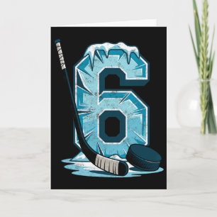 Ice Hockey 6 Years Birthday Boy 6th Bday Kids Hock Card