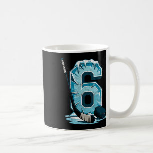 Ice Hockey 6 Years Birthday Boy 6th Bday Kids Hock Coffee Mug