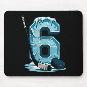 Ice Hockey 6 Years Birthday Boy 6th Bday Kids Hock Mouse Pad