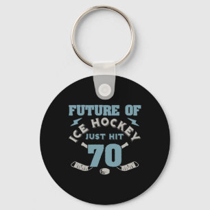 Ice Hockey 70th Birthday Future Player Puck Sports Key Ring