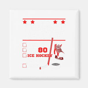 Ice Hockey 80th Perfect Birthday Party Player Spor Magnet