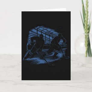 Ice Hockey Action Silhouette Graphic _1 Card