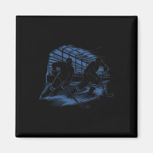 Ice Hockey Action Silhouette Graphic _1  Magnet