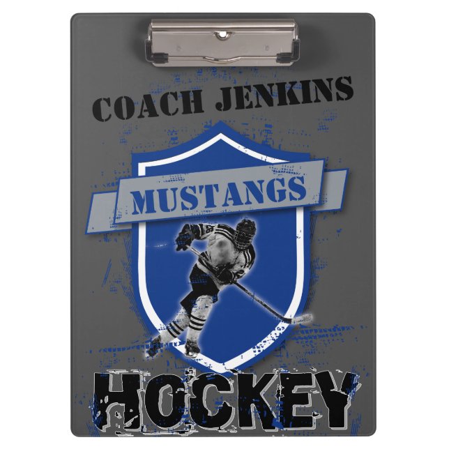 Ice Hockey Add Your Own Name Clip Board (Front)