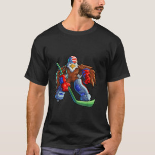 Ice Hockey American Eagle 4th Of July Men Boy USA T-Shirt