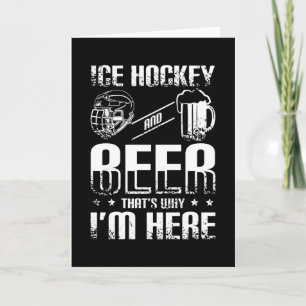 Ice Hockey And Beer Card