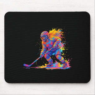 Ice Hockey And Ice Hockey Graphic Women; Teen Girl Mouse Pad