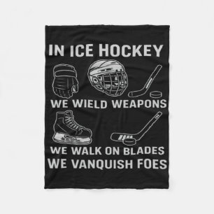 Ice Hockey Armor Gear Up Like A Gladiator On Blade Fleece Blanket