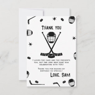 Ice Hockey Birthday, Ice-Hockey Party Thank You Card