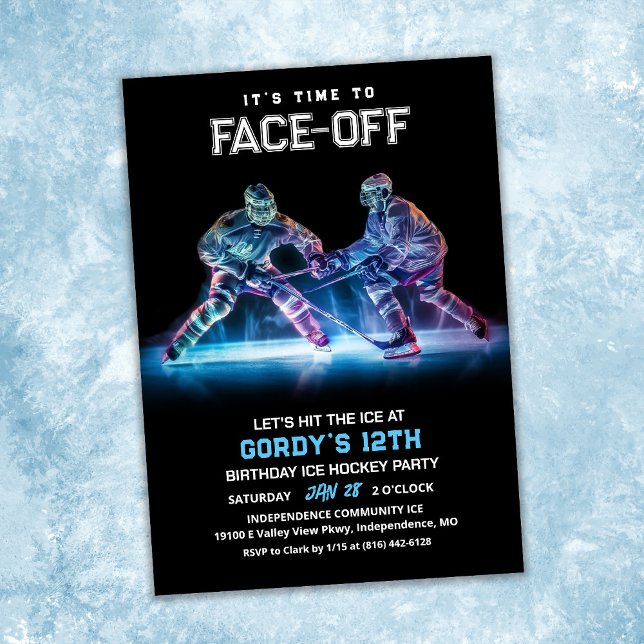 Ice Hockey Birthday Invitation (Creator Uploaded)