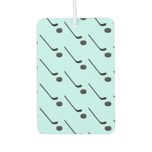 Ice Hockey Black Colour Sticks Puck Light Blue Car Air Freshener