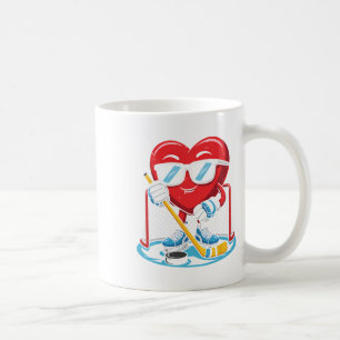 Ice Hockey Boys Men Funny Hockey Heart Love Coffee Mug
