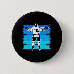 Ice Hockey Boys Number 12 12th Birthday 12 Year Ol 6 Cm Round Badge