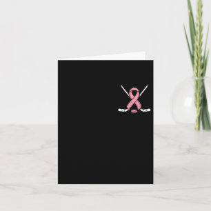 Ice Hockey Breast Cancer Awareness Month Pink Ribb Card