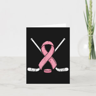 Ice Hockey Breast Cancer Awareness Month Pink Ribb Card