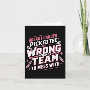 Ice Hockey Breast Cancer Awareness Month Pink Ribb Card