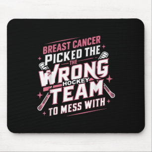Ice Hockey Breast Cancer Awareness Month Pink Ribb Mouse Pad